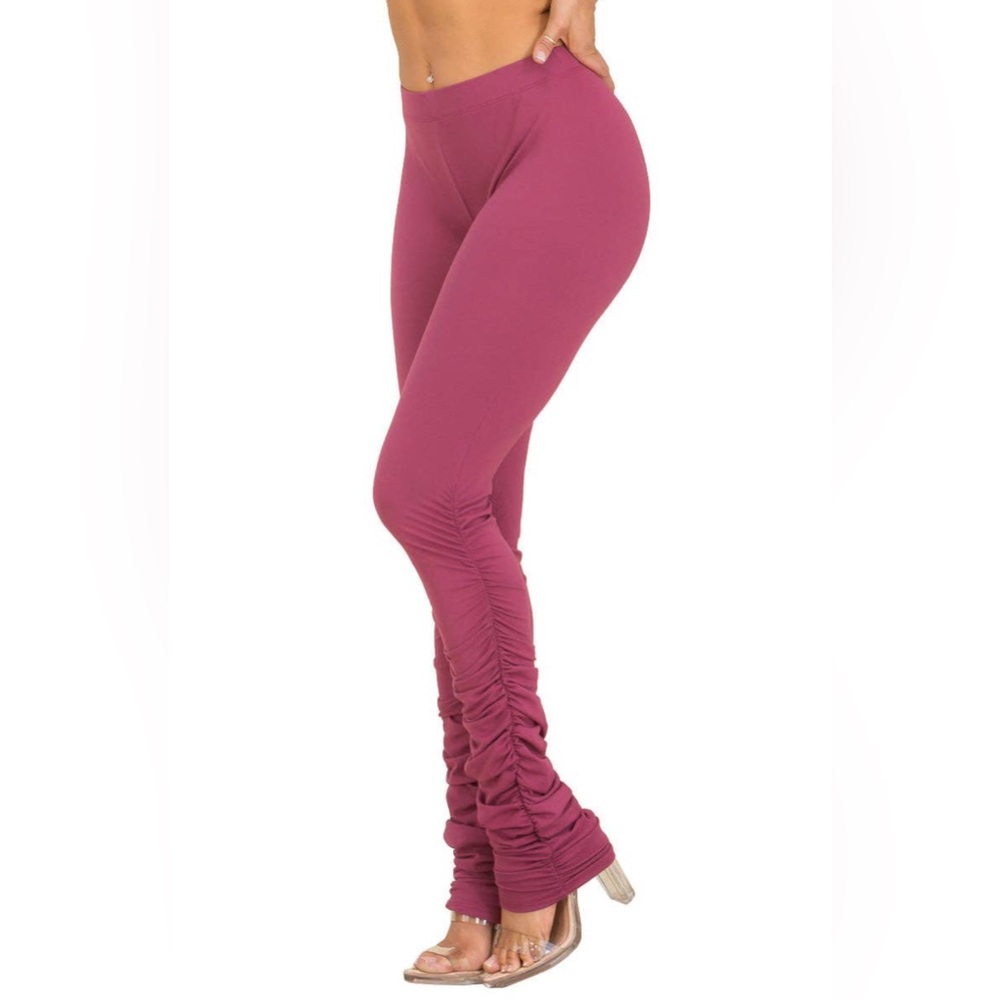 Dani Magenta Plus Size Ruched Pant - Picture 4 of 5